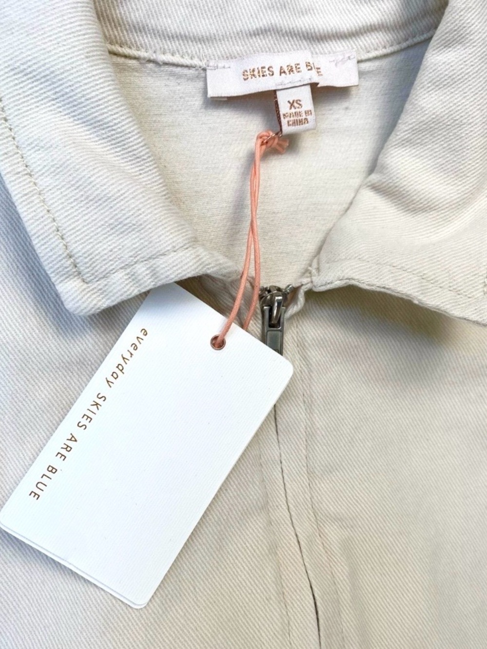 Skies Are Blue NWT Utility Denim Jumpsuit in White, Sizes XS and XL - Picture 5 of 11